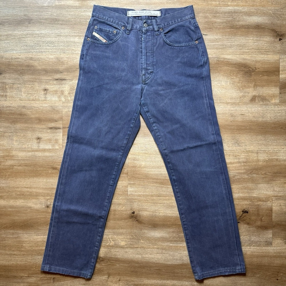 Vintage‎ Diesel Jeans Mens 32x30 Navy Blue Straight Leg Made in Italy Cotton Y2K
